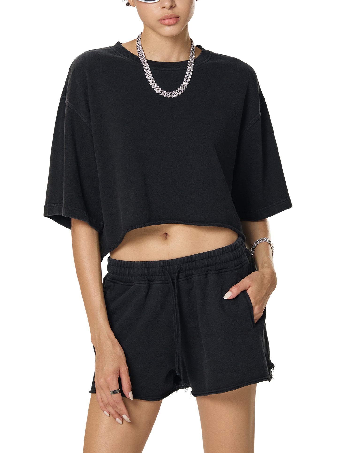 Women's RR Snow Washed Crop Top